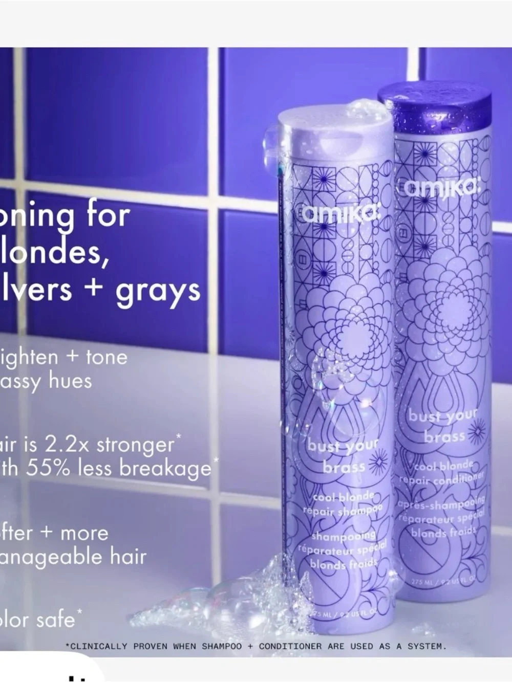 Amika Bust Your Brass Violet Shampoo